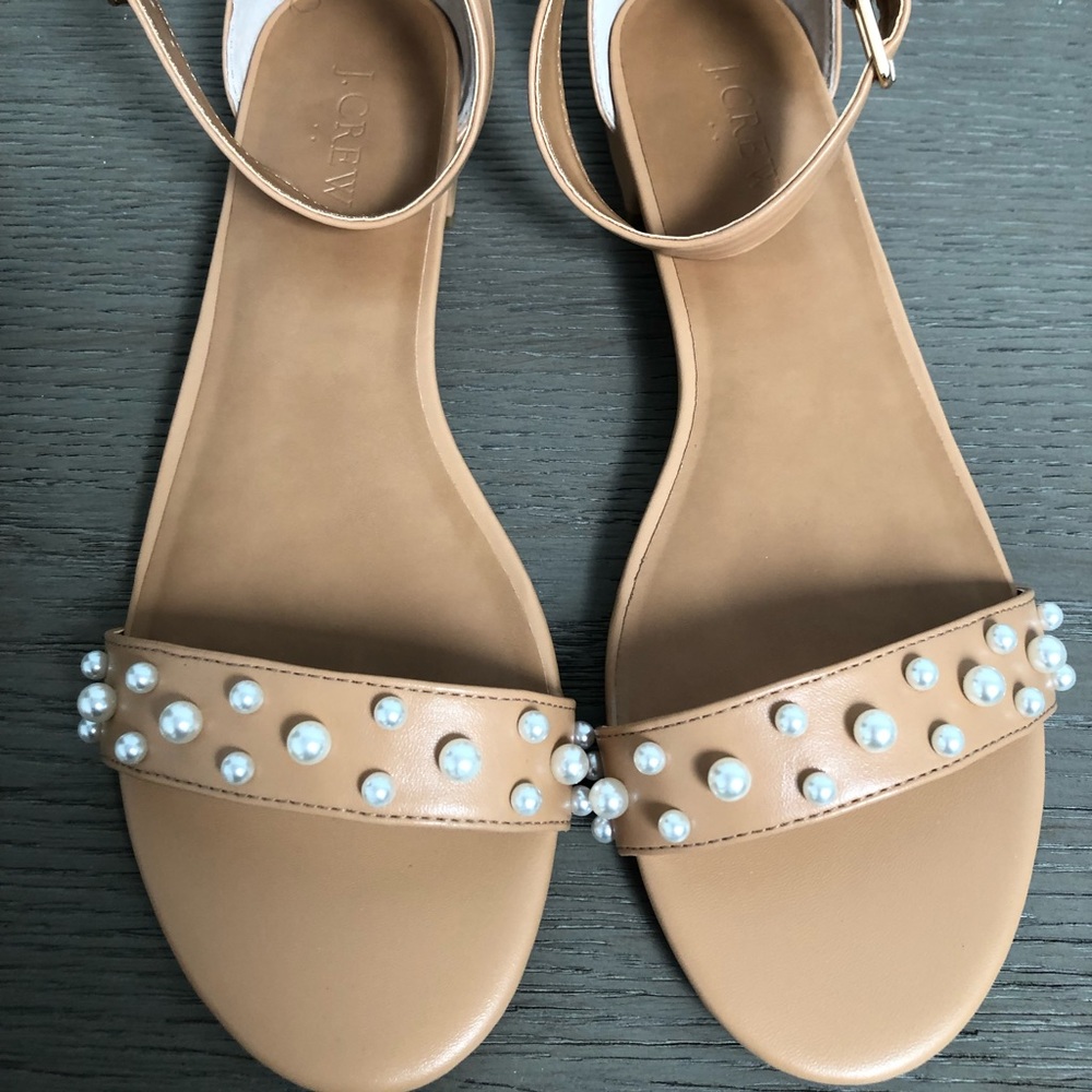 J. Crew Hadley pearl ankle-strap sandal